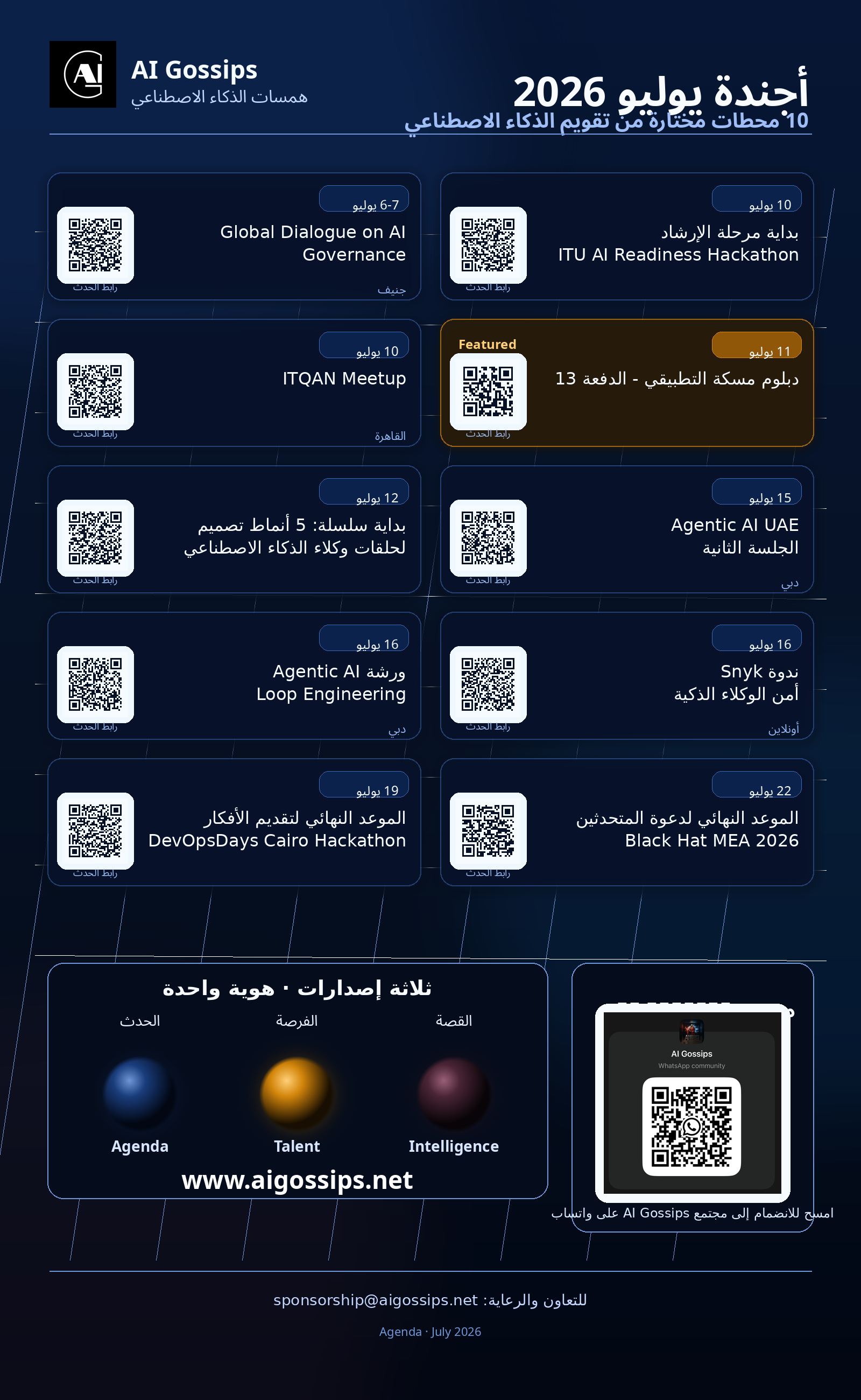 الخط الزمني لفعاليات يوليو 2026